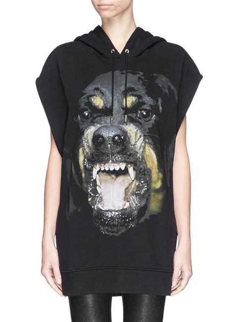 givenchy rottweiler print sleeveless hoodie|Givenchy crew neck rottweiler.